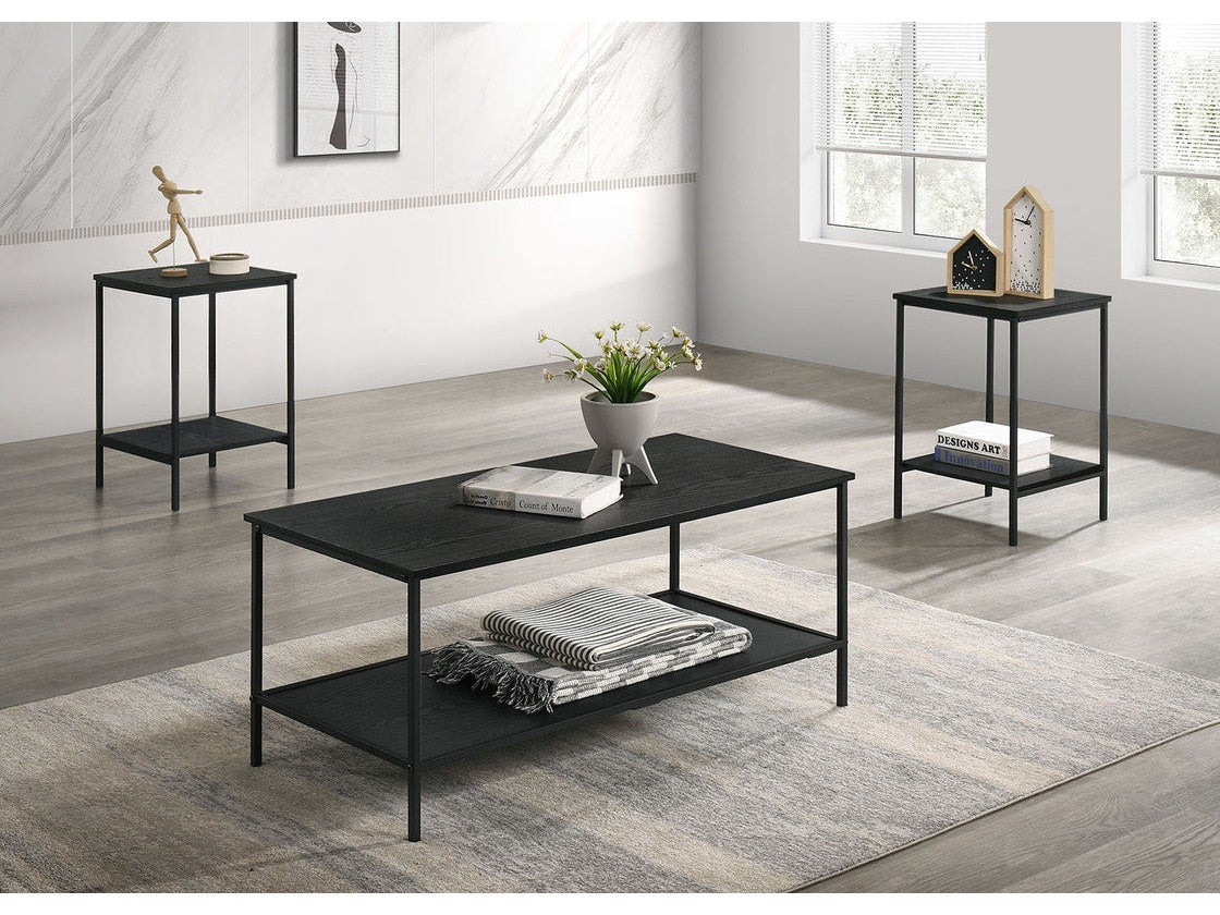 Pallas Black 3 Pc. Table Set