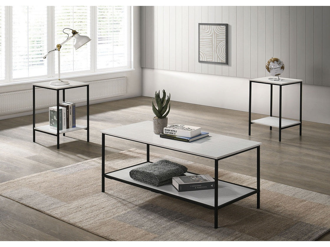 Pallas White 3 Pc. Table Set