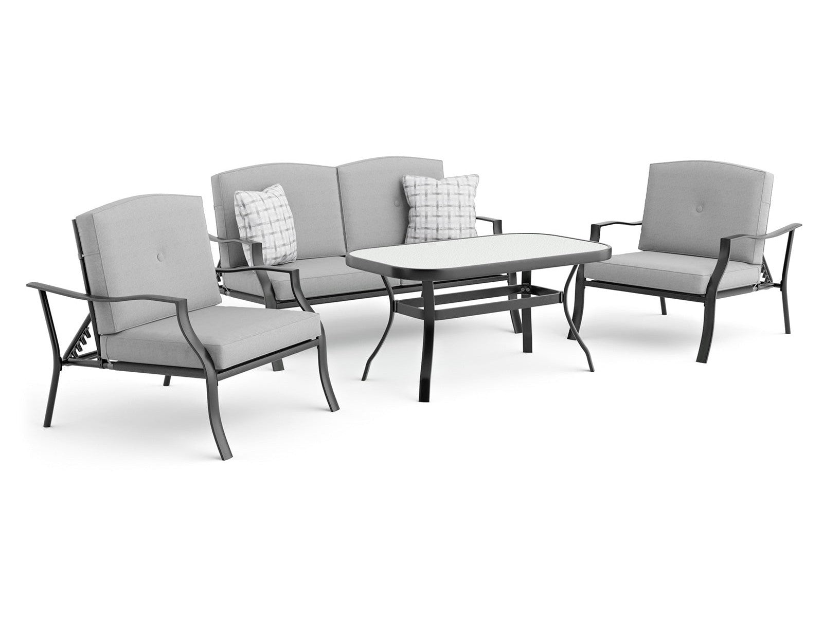 Palma Black/Gray Patio Set