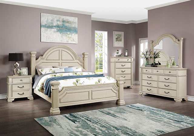 Pamphilos Antique White Queen Bed