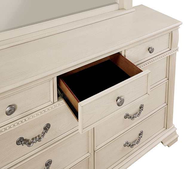 Pamphilos Antique White Queen Bed