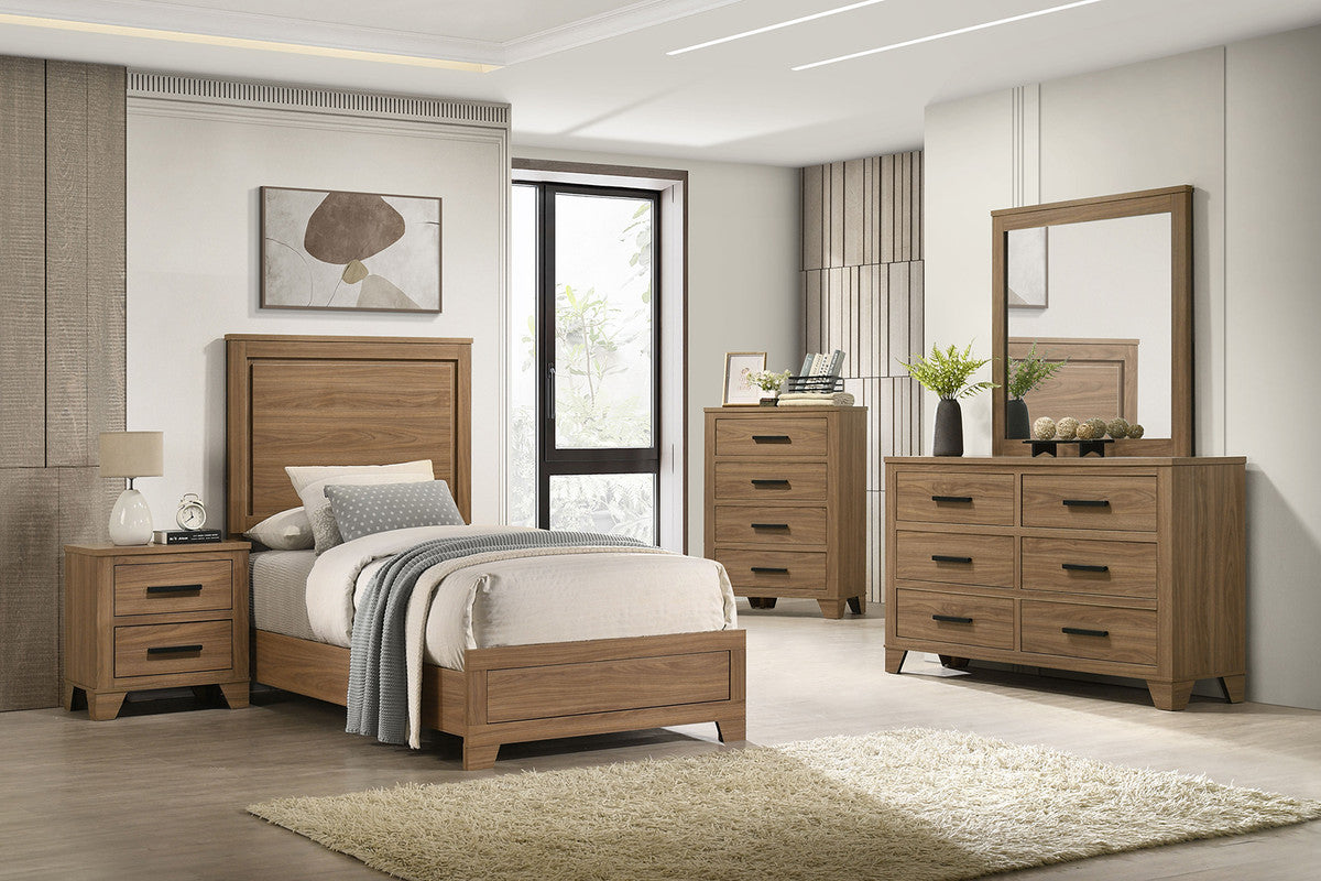 Panelli Walnut 4 Pc. Twin Bedroom Set