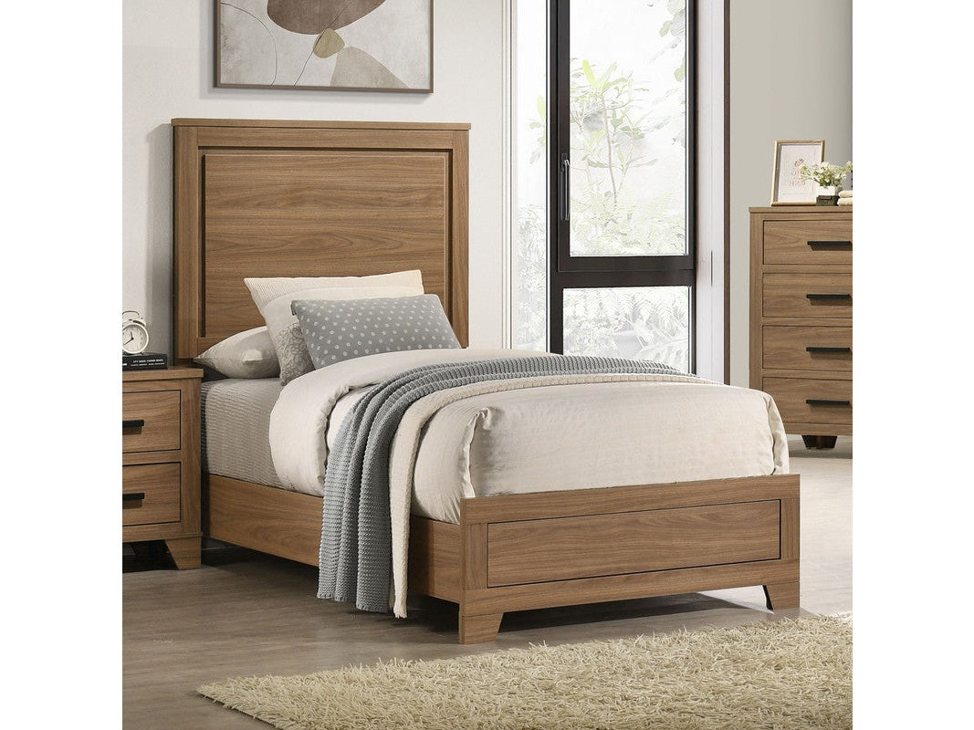 Panelli Walnut Twin Bed