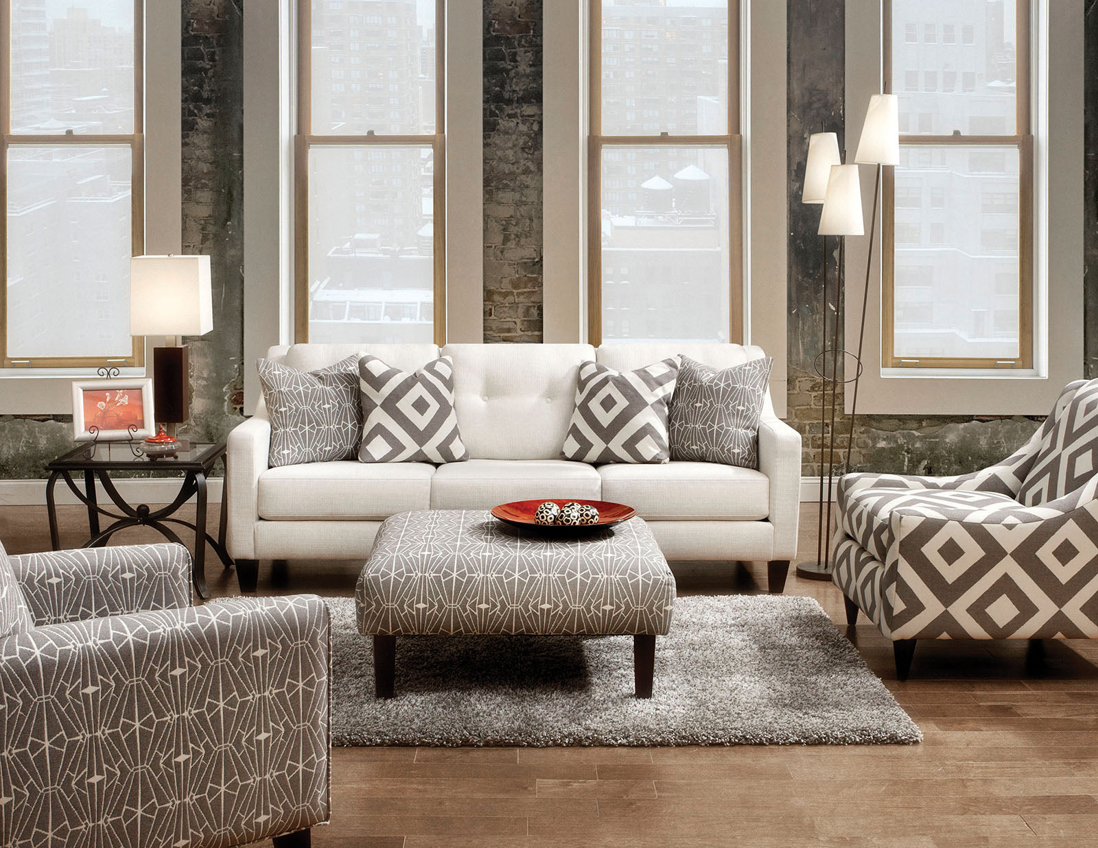 Parker Gray/Pattern Diamond Pattern Chair