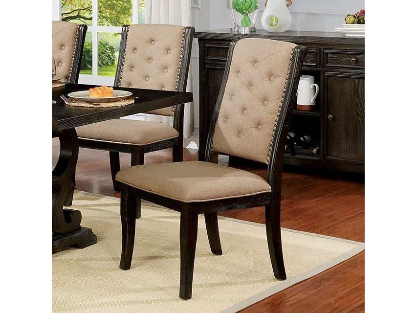 Patience Dark Walnut/Beige Side Chair (Set of 2)
