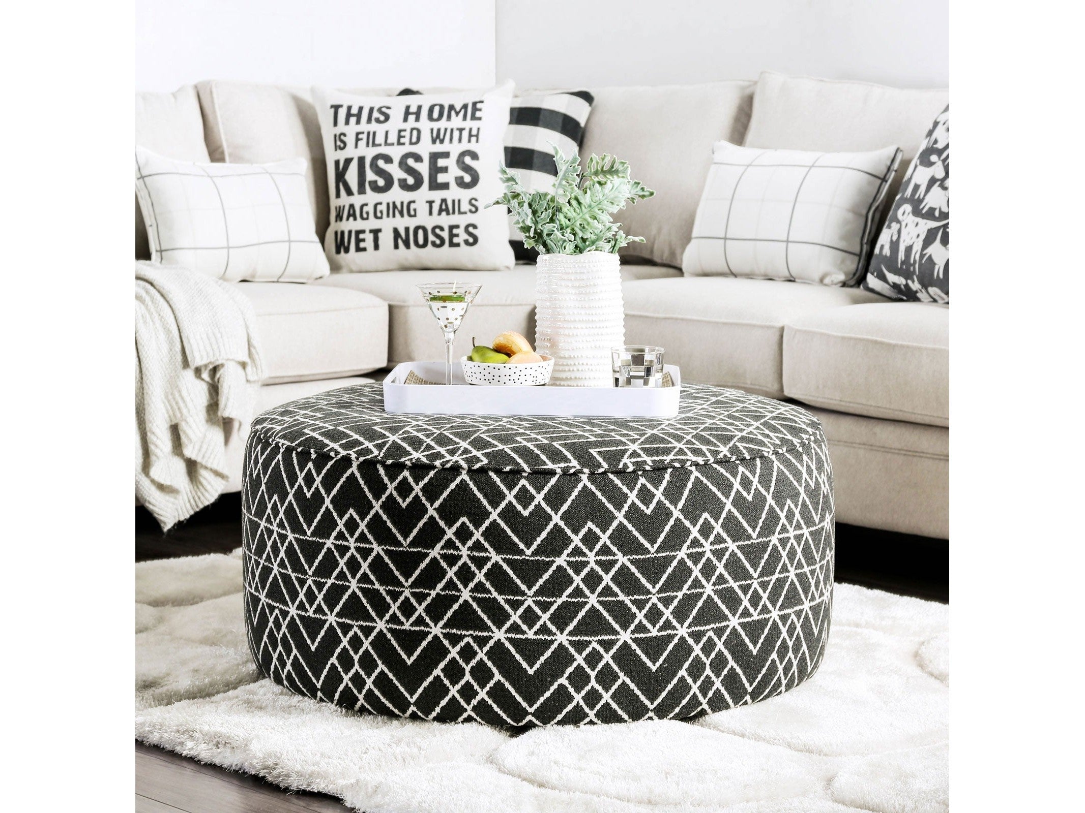 Patricia Black/Pattern Ottoman