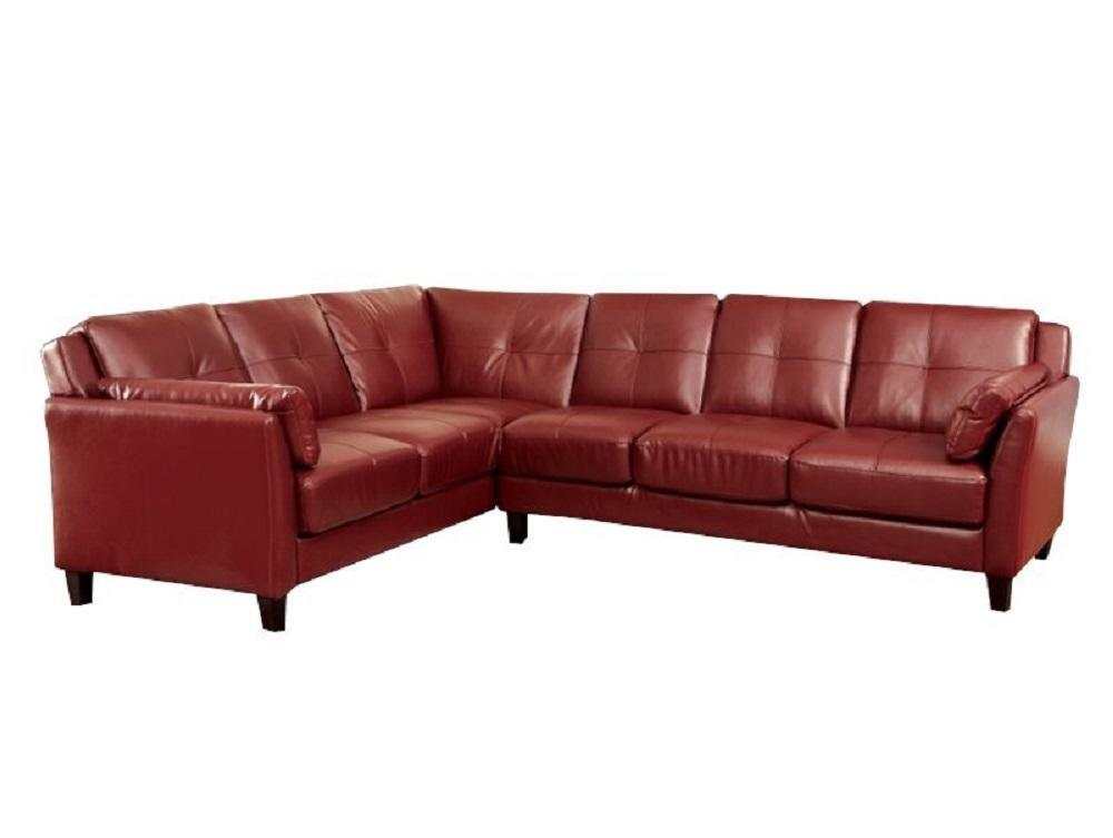 Peever Mahogany Red L Shape Sectional Sofa
