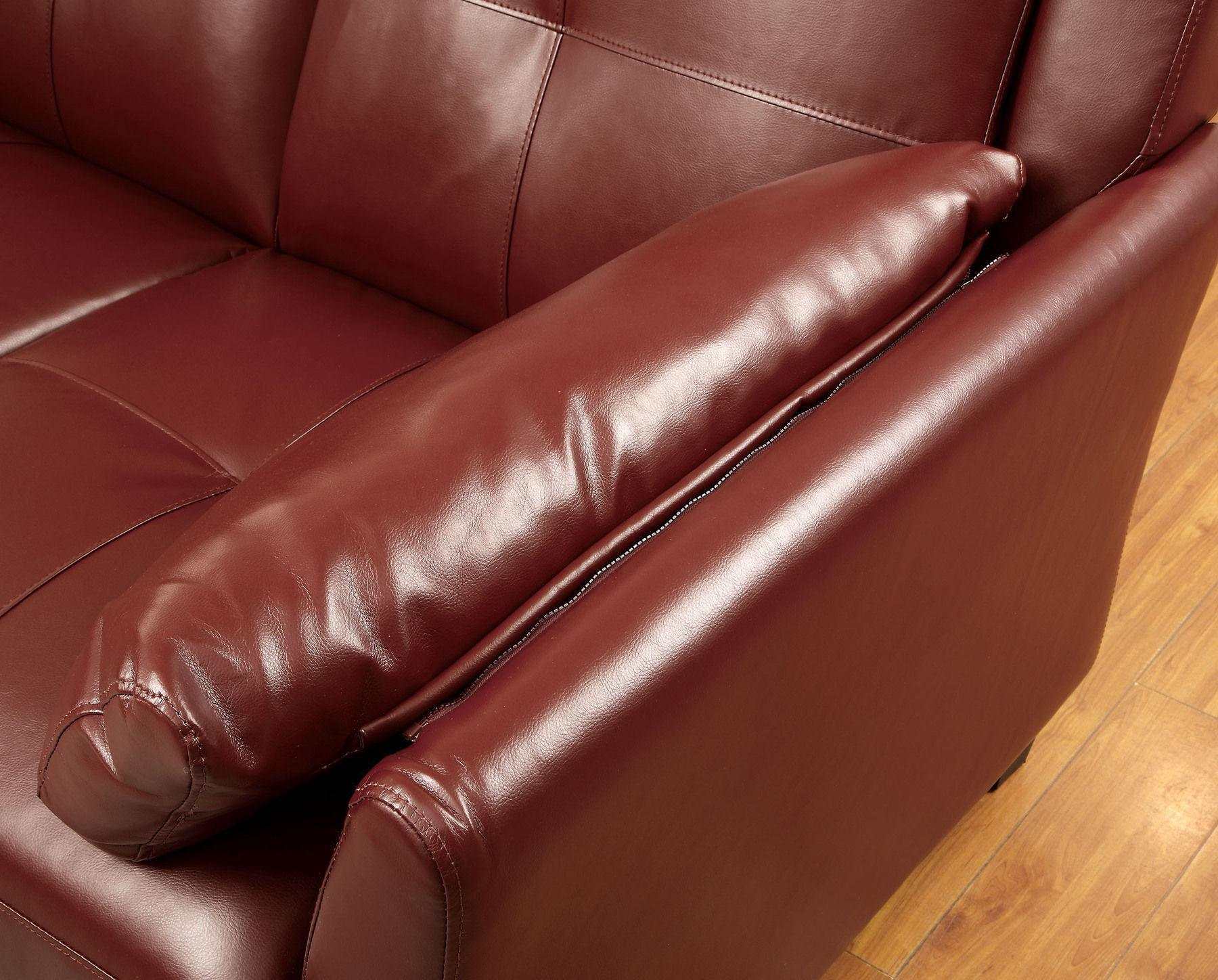 Peever Mahogany Red L Shape Sectional Sofa
