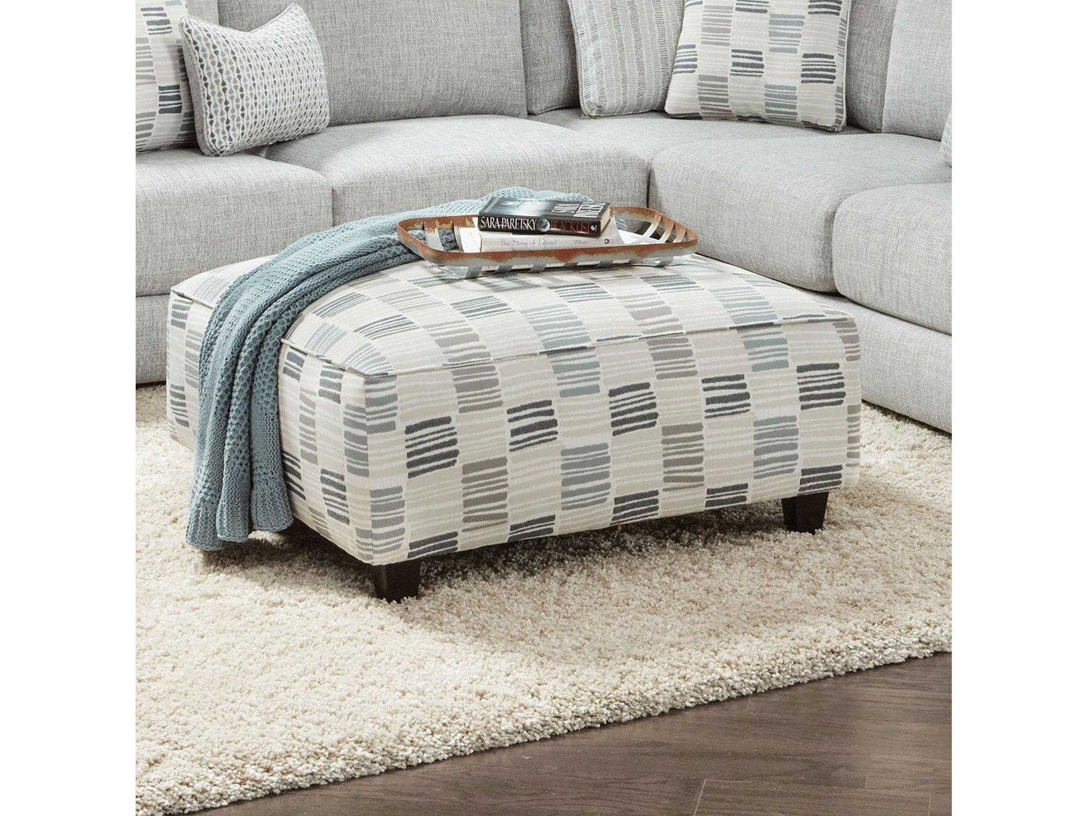 Pelham Stripe Multi Ottoman