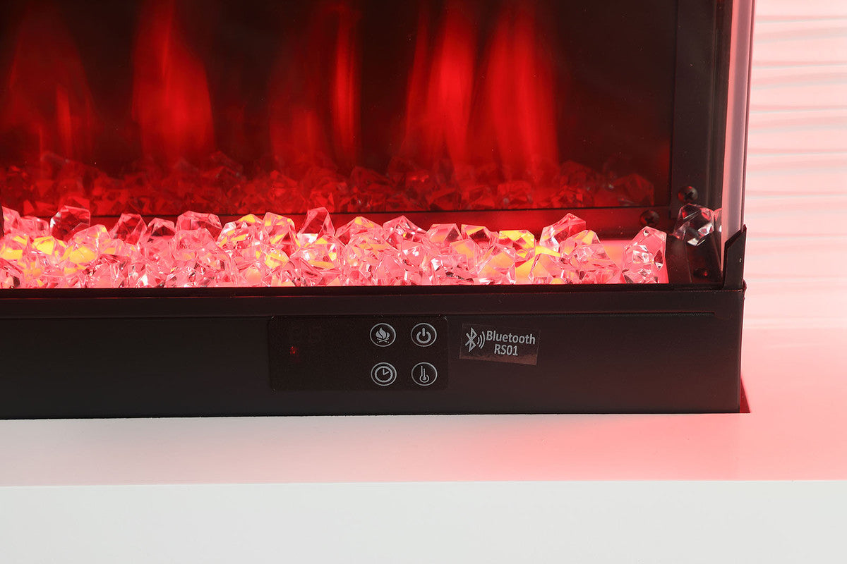 Peseux White 71" TV Stand w/ Electric Fireplace