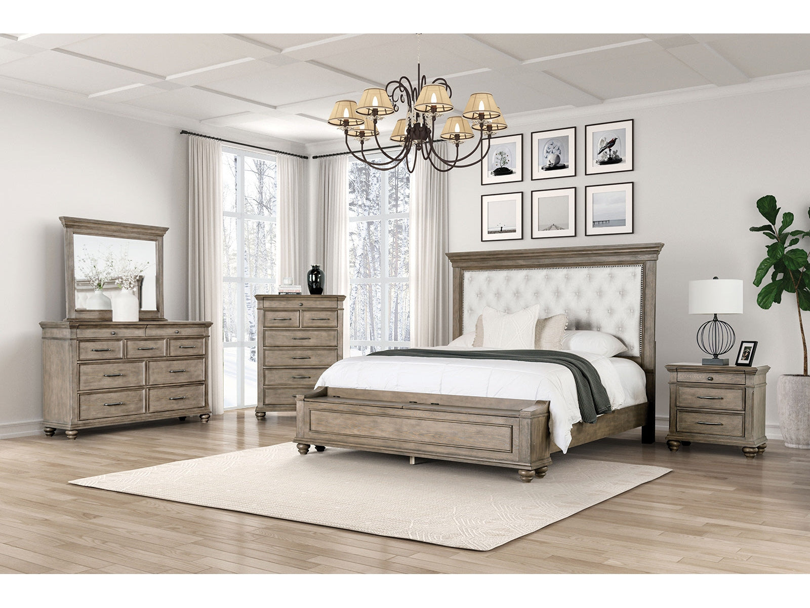 Philomath Aged Oak 5 Pc. Queen Bedroom Set w/ Chest