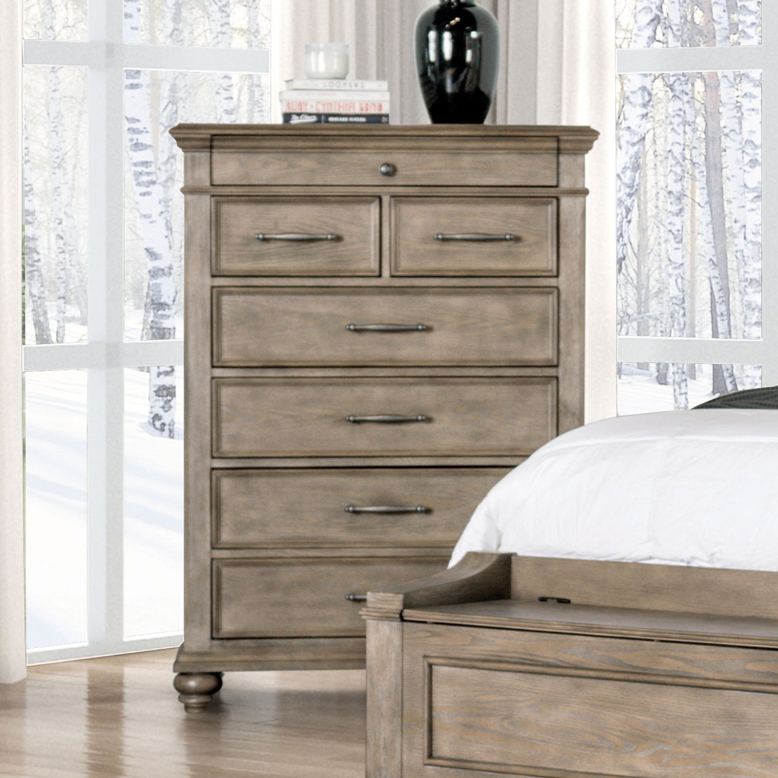 Philomath Aged Oak 5 Pc. Queen Bedroom Set w/ Chest