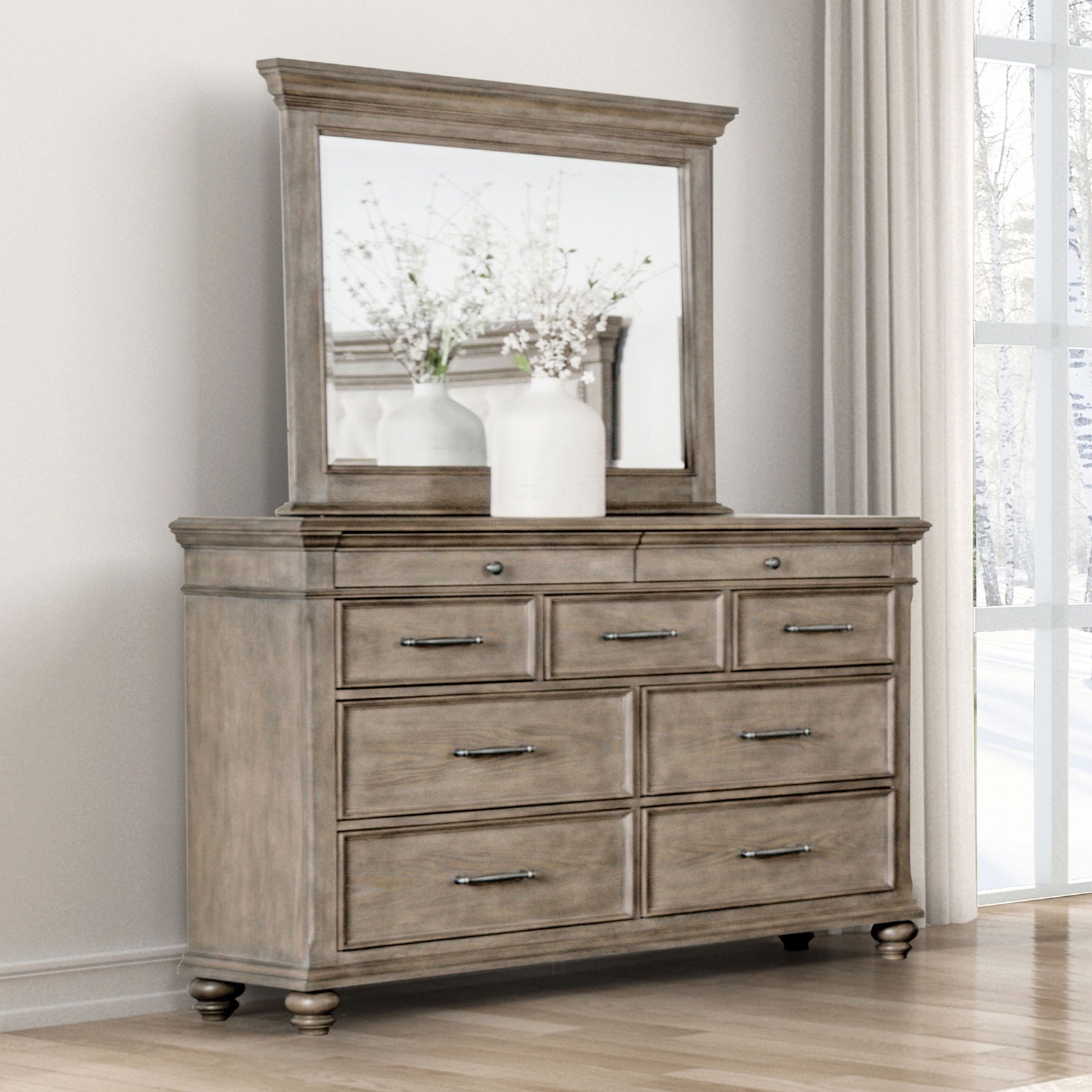 Philomath Aged Oak 5 Pc. Queen Bedroom Set w/ Chest