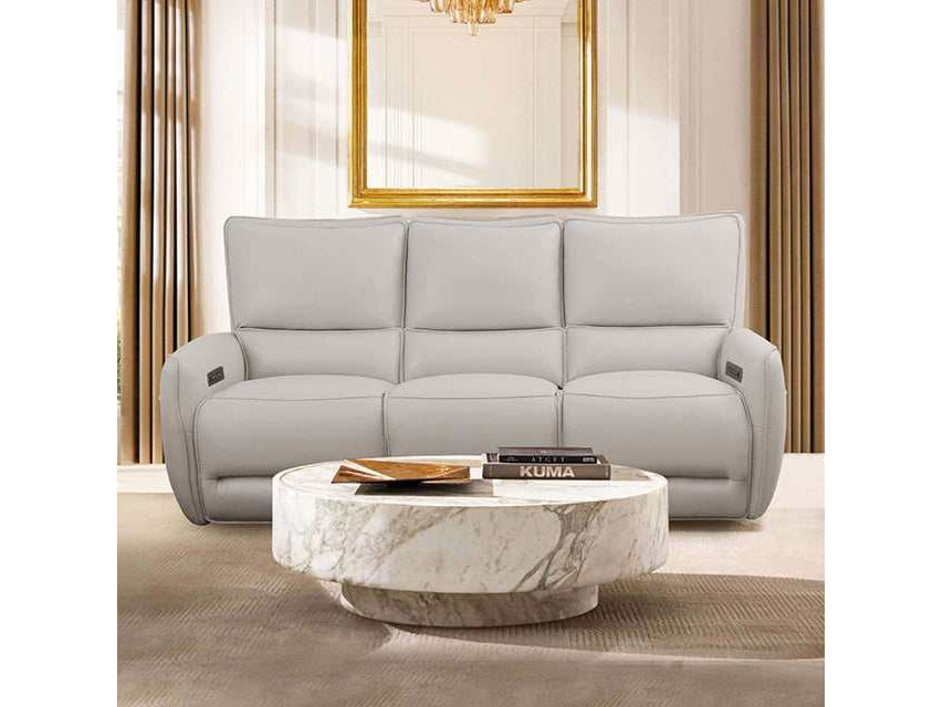 Phineas Beige Top Grain Leather Match Power Reclining Sofa