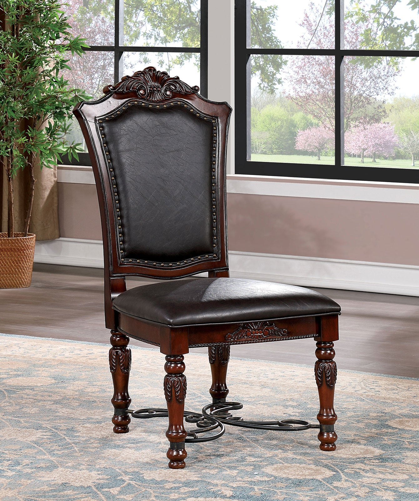 Picardy Brown Cherry/Black 7 Pc. Dining Room Set