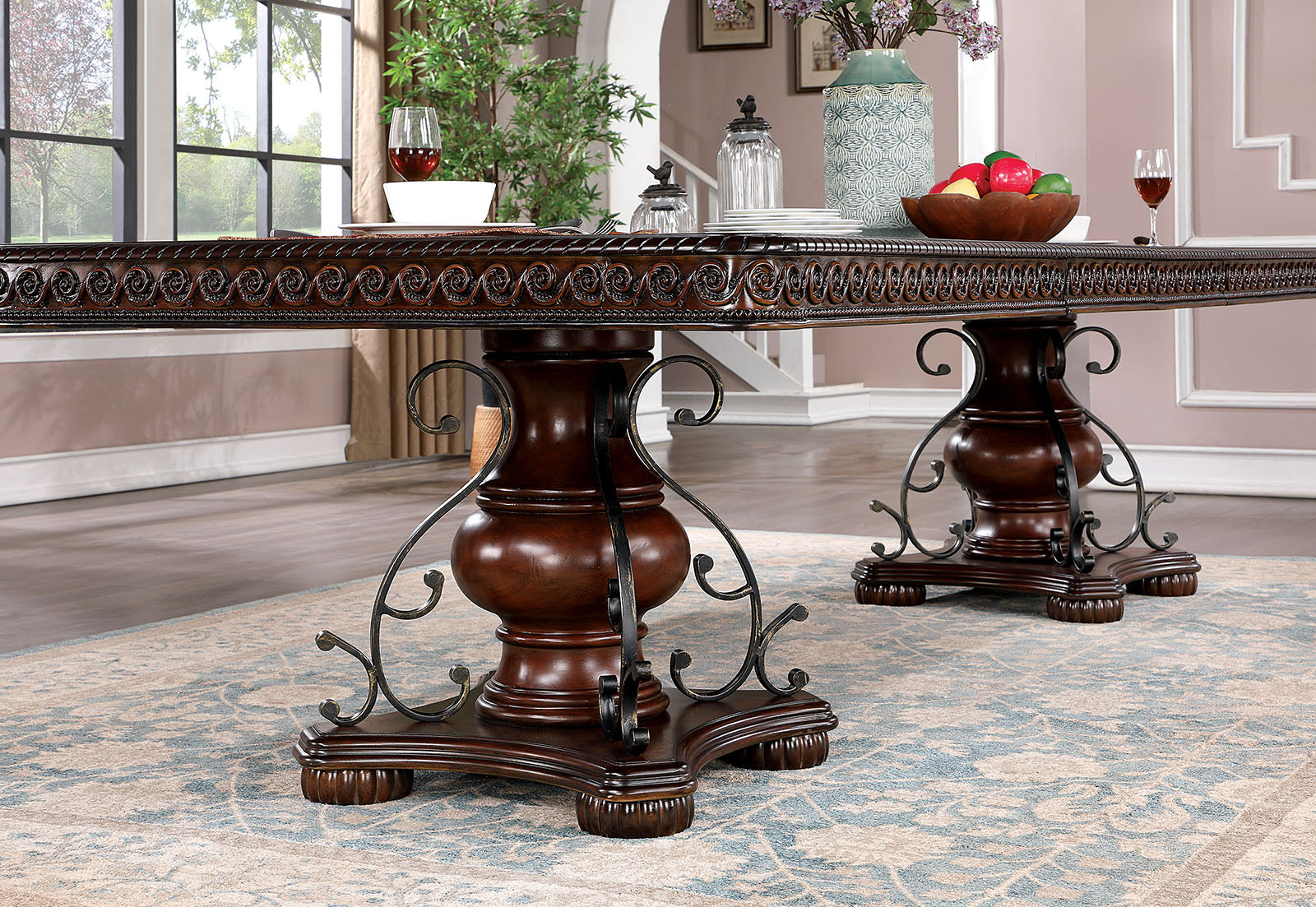 Picardy Brown Cherry/Black 7 Pc. Dining Room Set