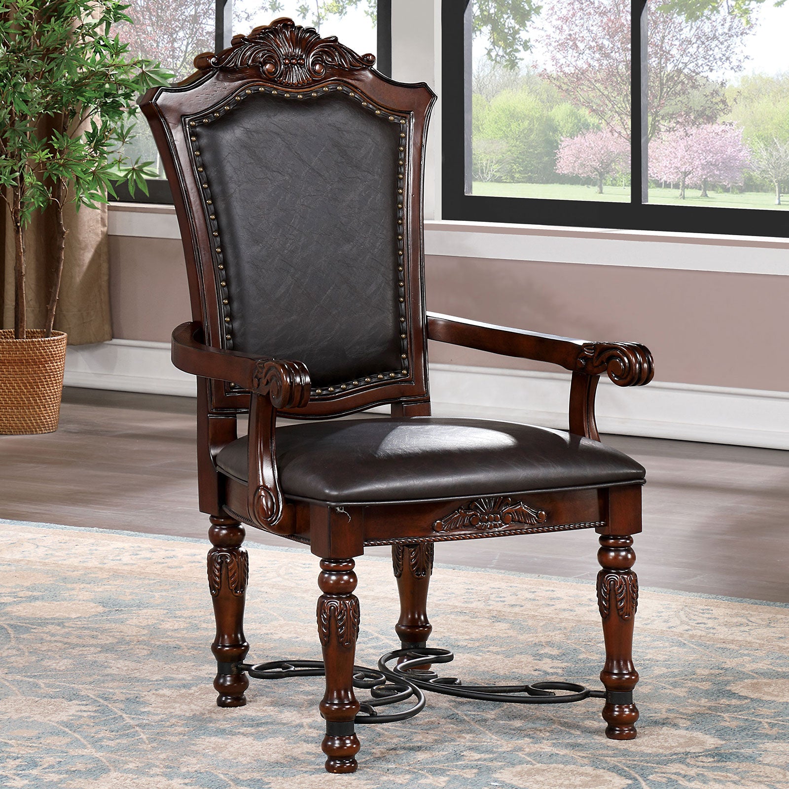 Picardy Brown Cherry/Black 9 Pc. Dining Room Set