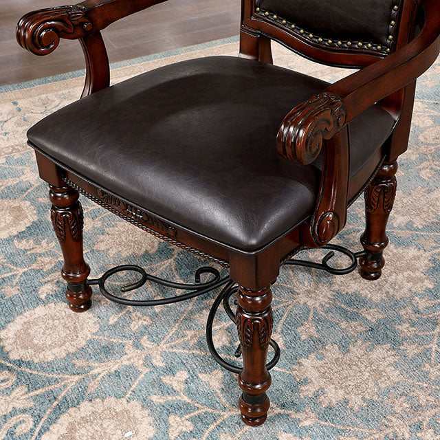 Picardy Brown Cherry/Black Arm Chair