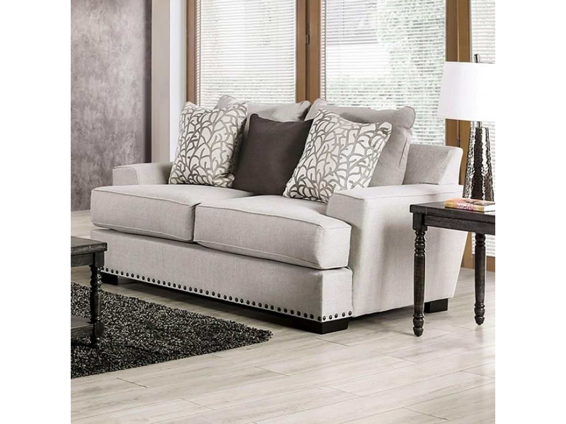 Picotee Light Gray Loveseat