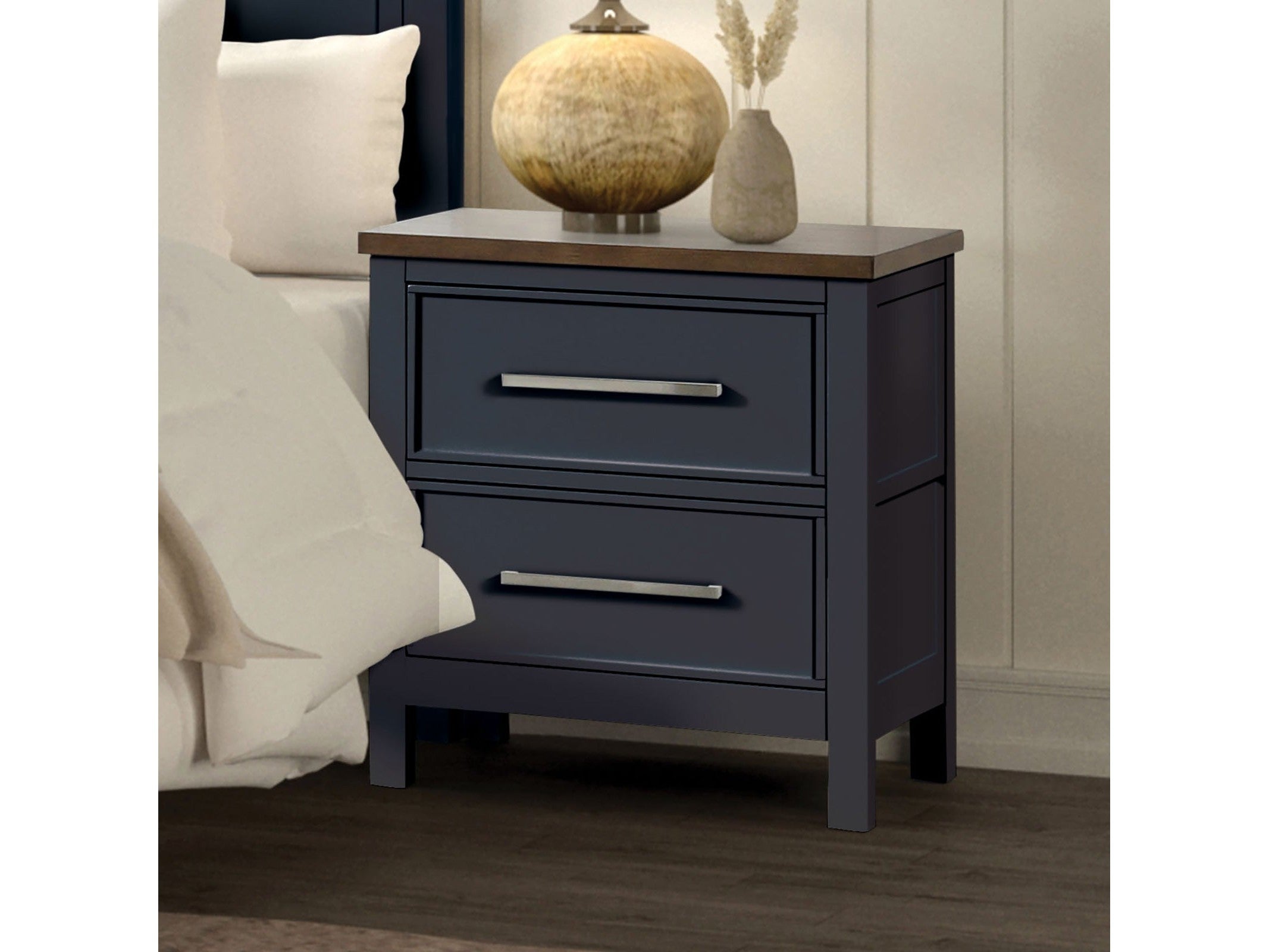 Pinetop Blue/Dark Brown Nightstand