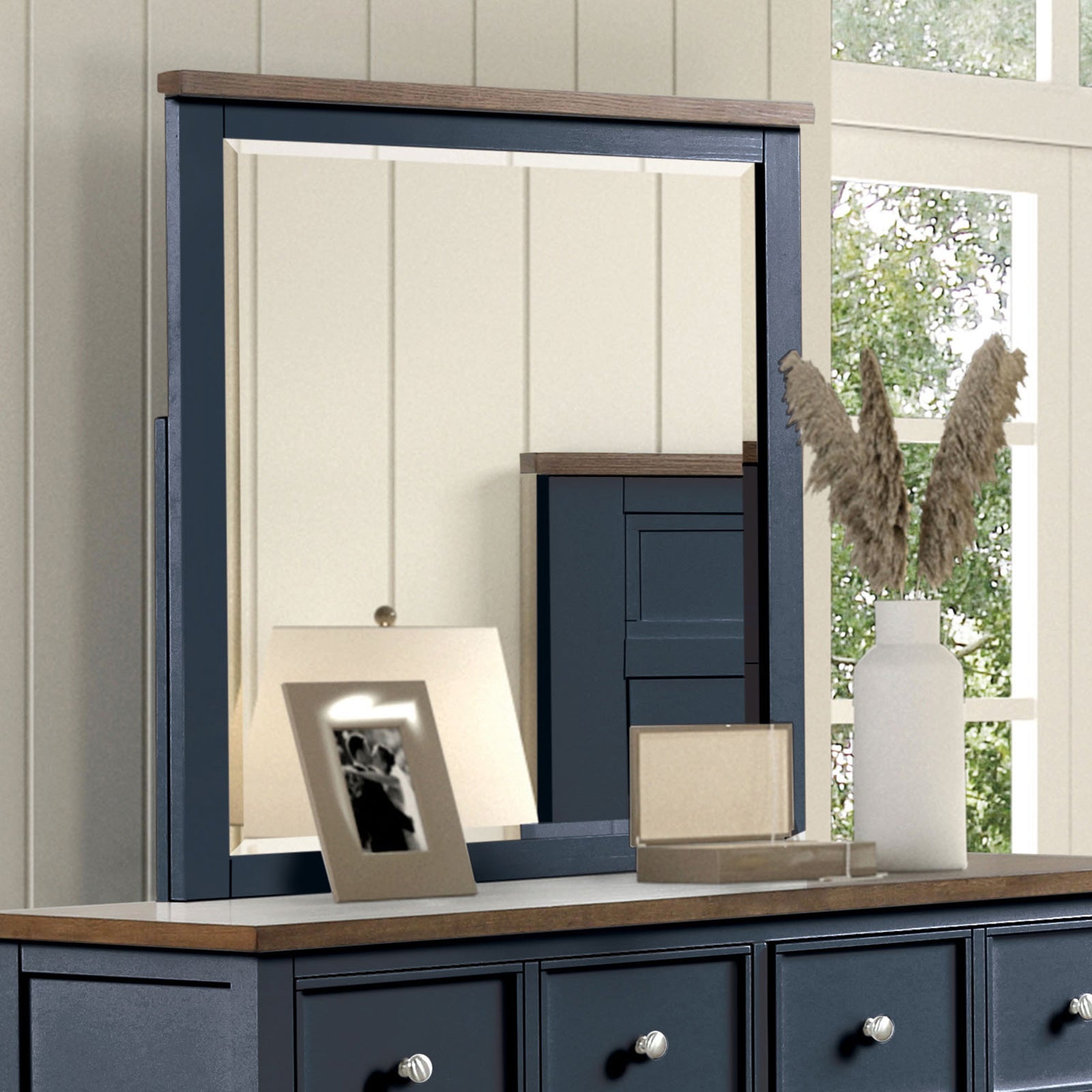 Pinetop Blue/Dark Brown Twin 5 Piece Bedroom Set w/2 Nightstands