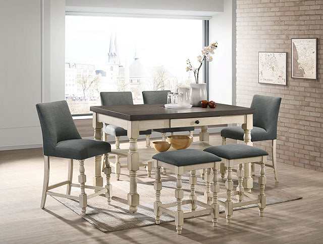 Plymouth Ivory/Dark Gray Counter Height Table