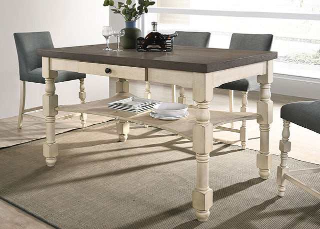 Plymouth Ivory/Dark Gray Counter Height Table