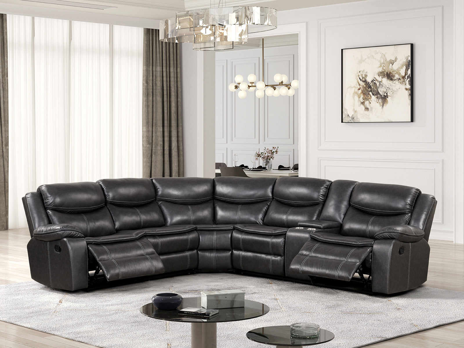 Pollux Dark Gray Reclining Sectional