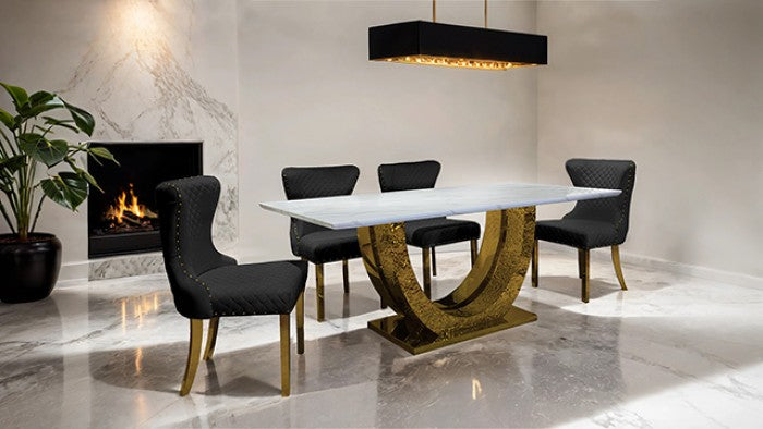 Portanova Gold/Black Chair (Set of 2)