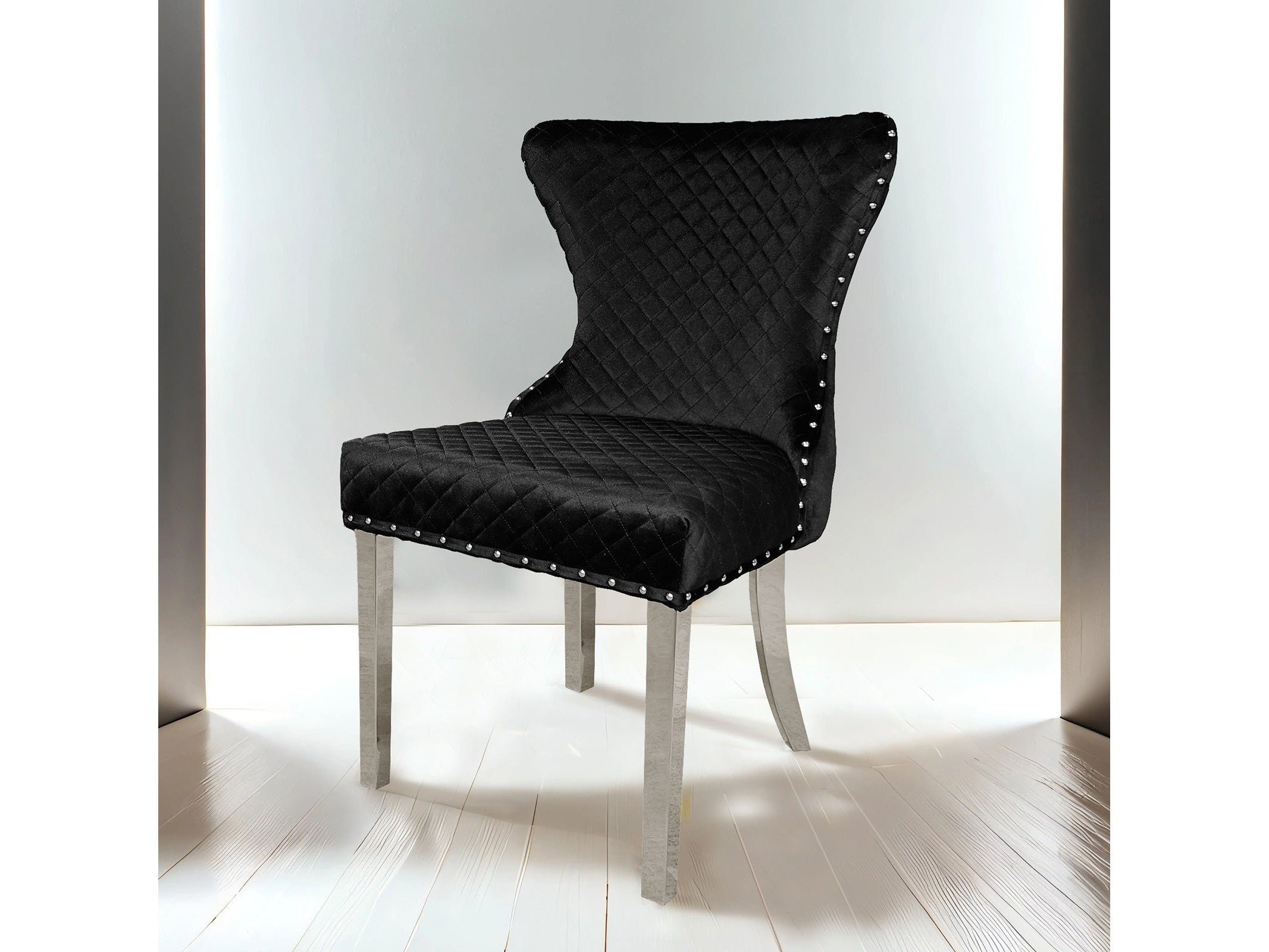 Portanova Silver/Black Chair (Set of 2)