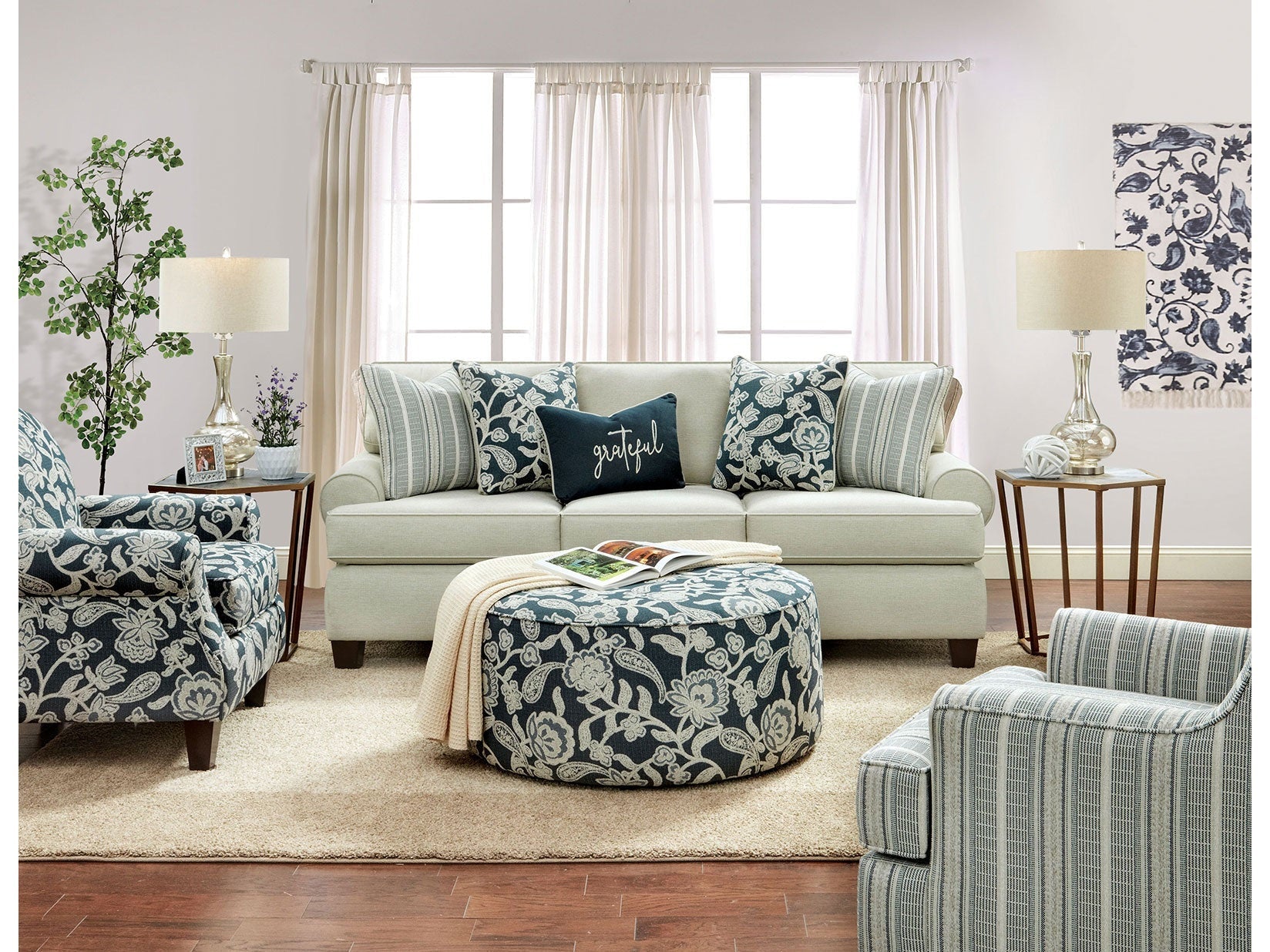 Porthcawl Floral Multi Accent Chair