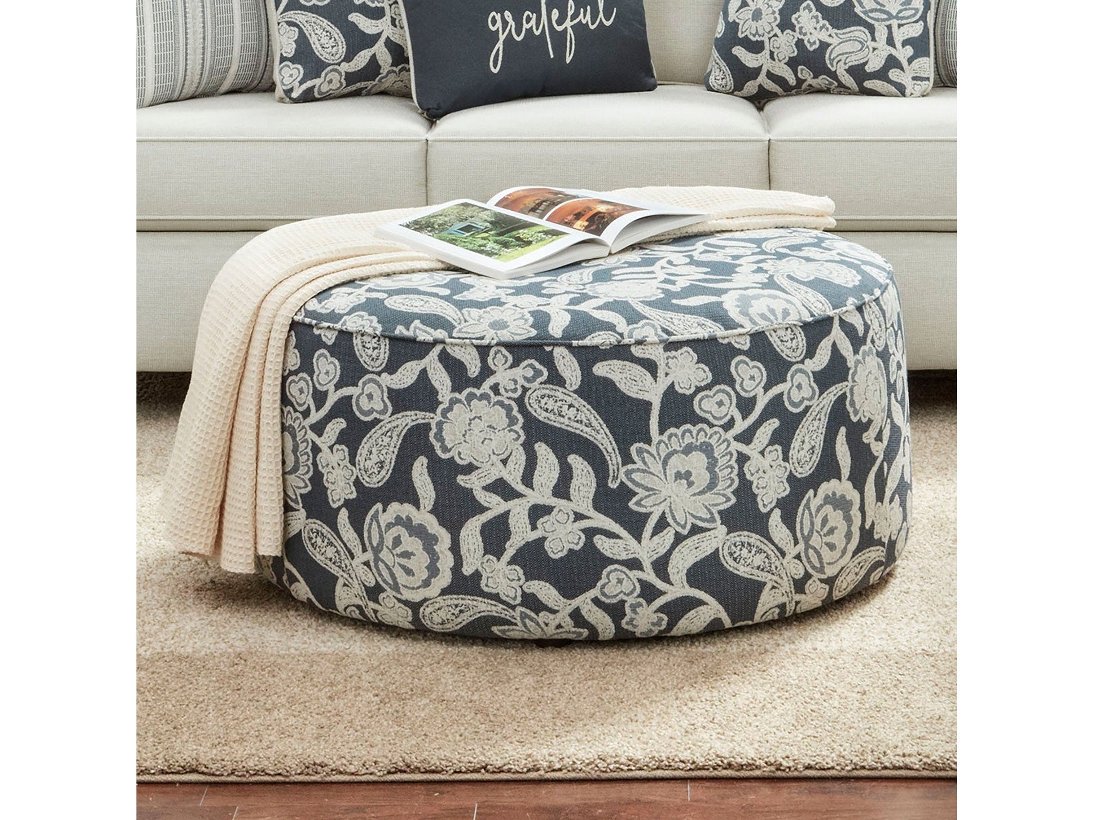 Porthcawl Floral Multi Ottoman