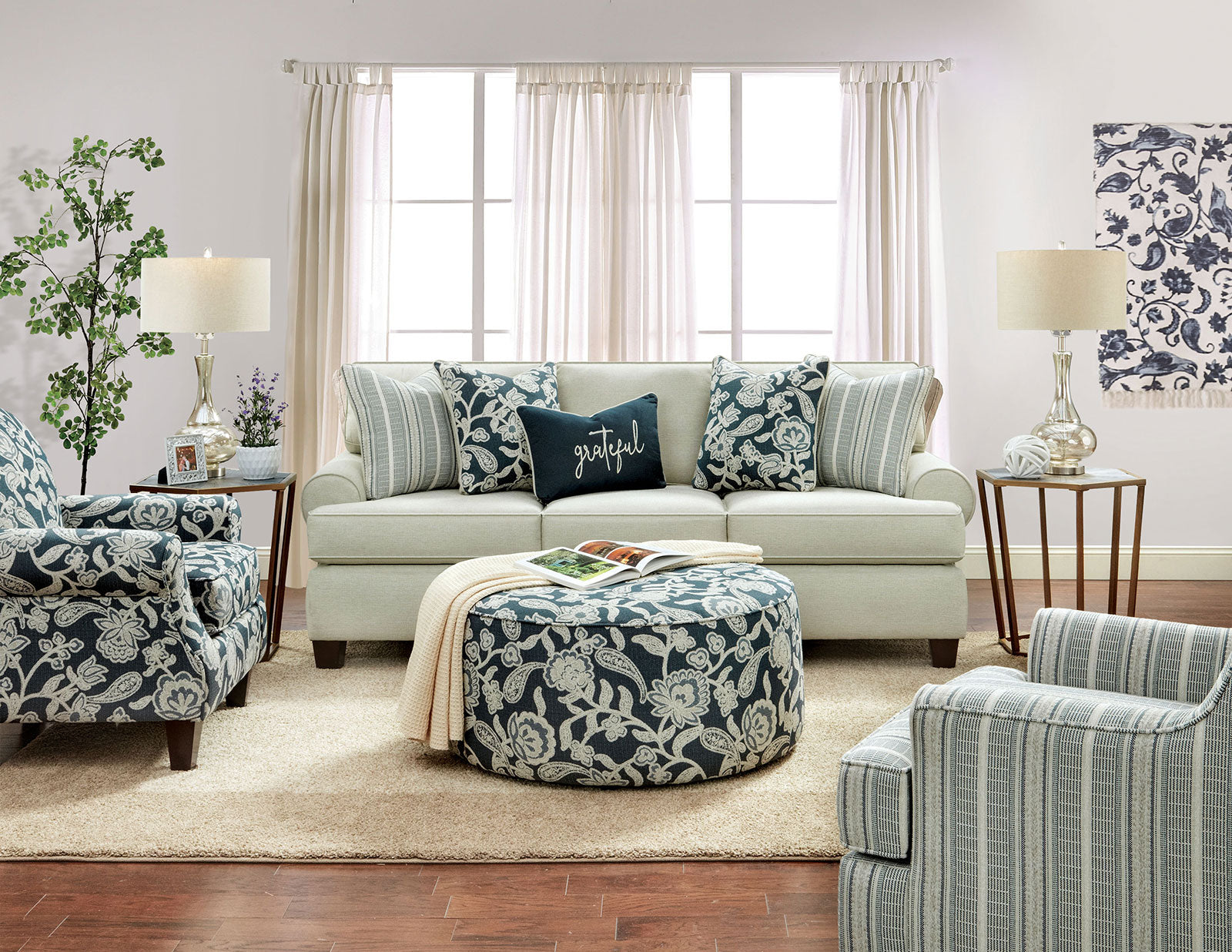 Porthcawl Stripe Multi Accent Chair
