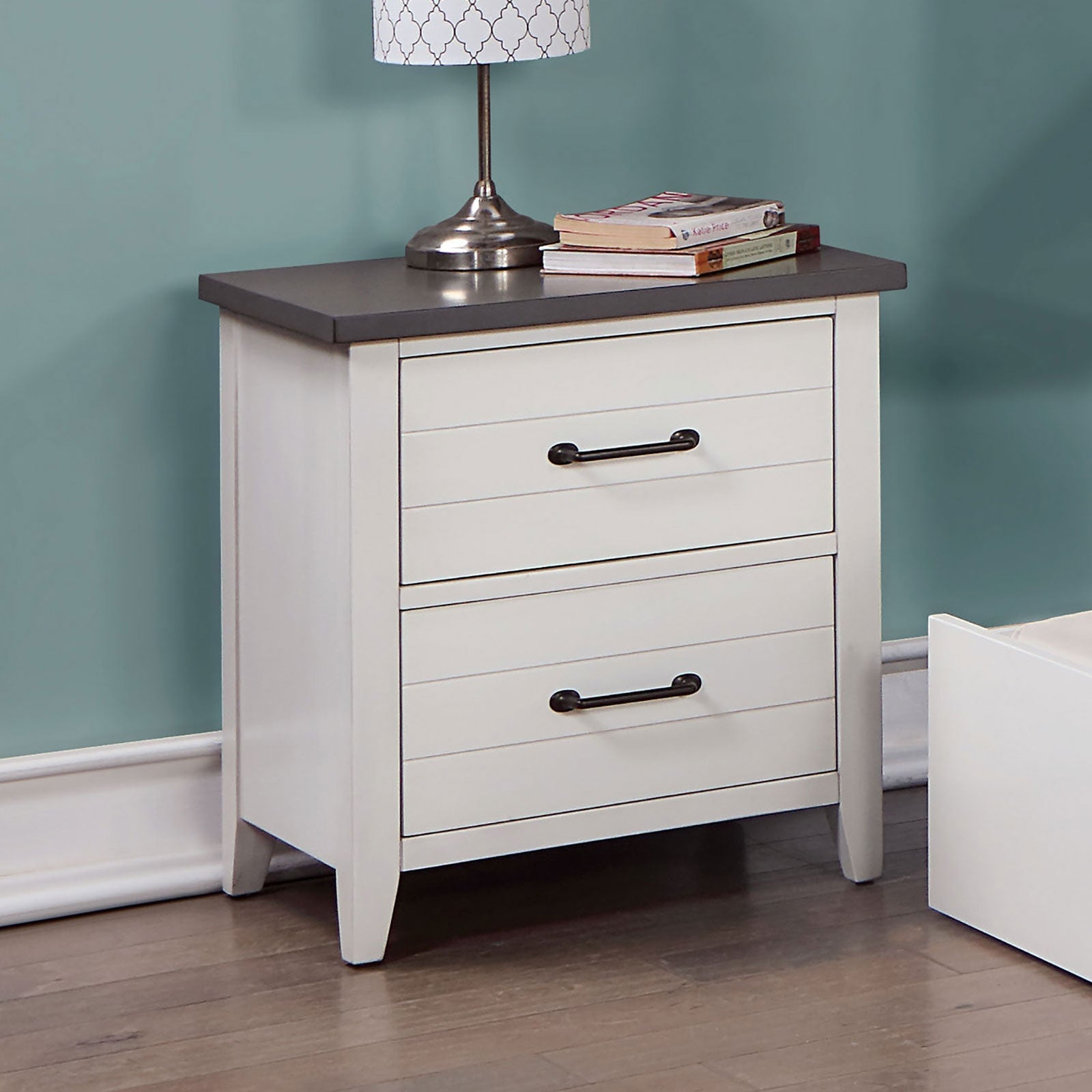 Priam White/Gray 4 Pc. Twin Bedroom Set