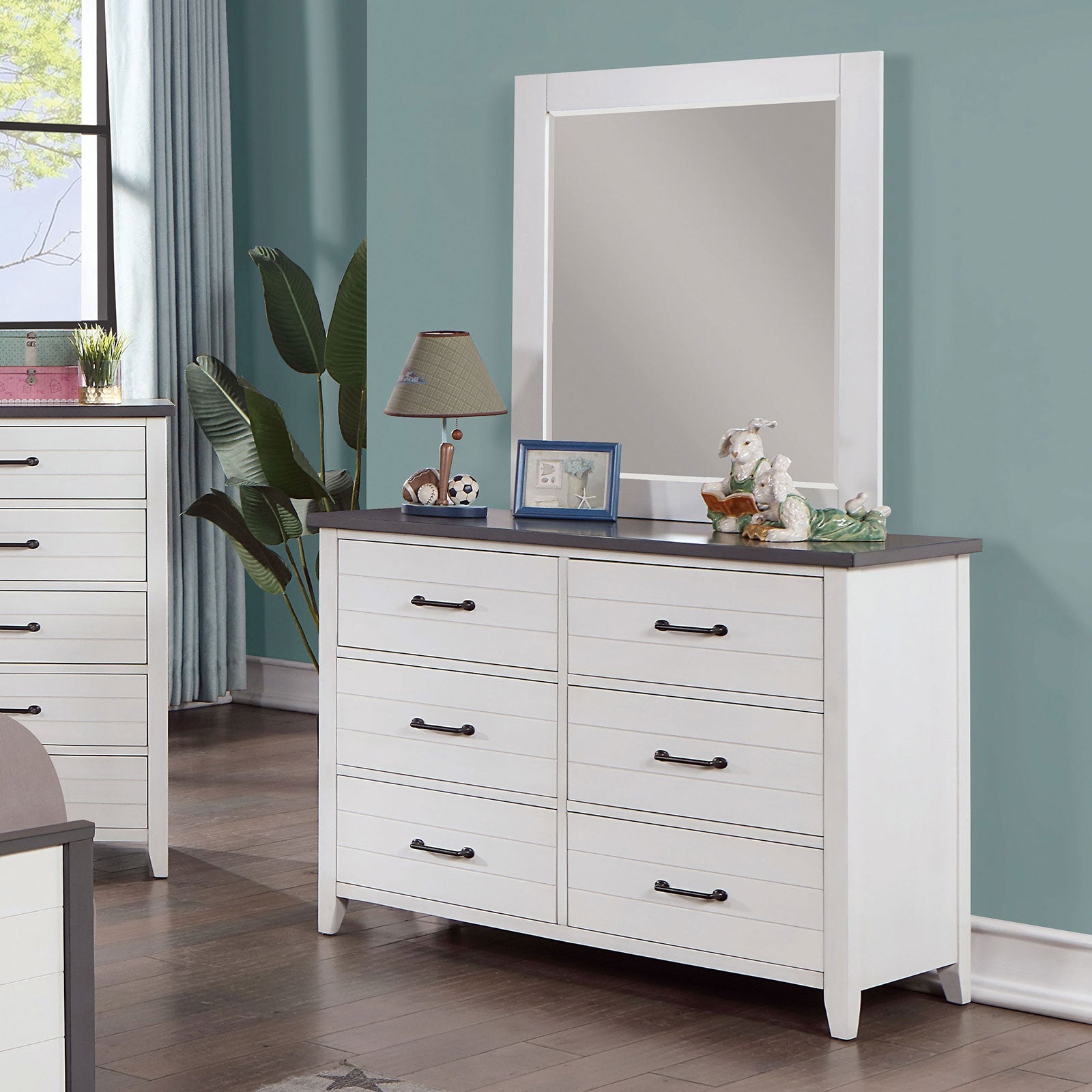 Priam White/Gray 4 Pc. Twin Bedroom Set