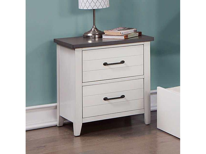 Priam White/Gray Nightstand