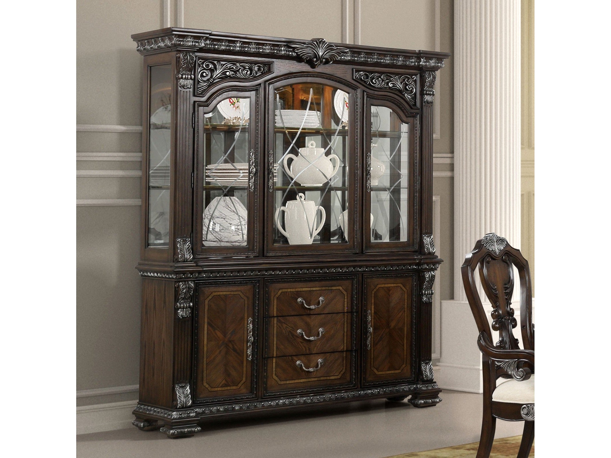 Promenade Dark Brown Hutch Buffet