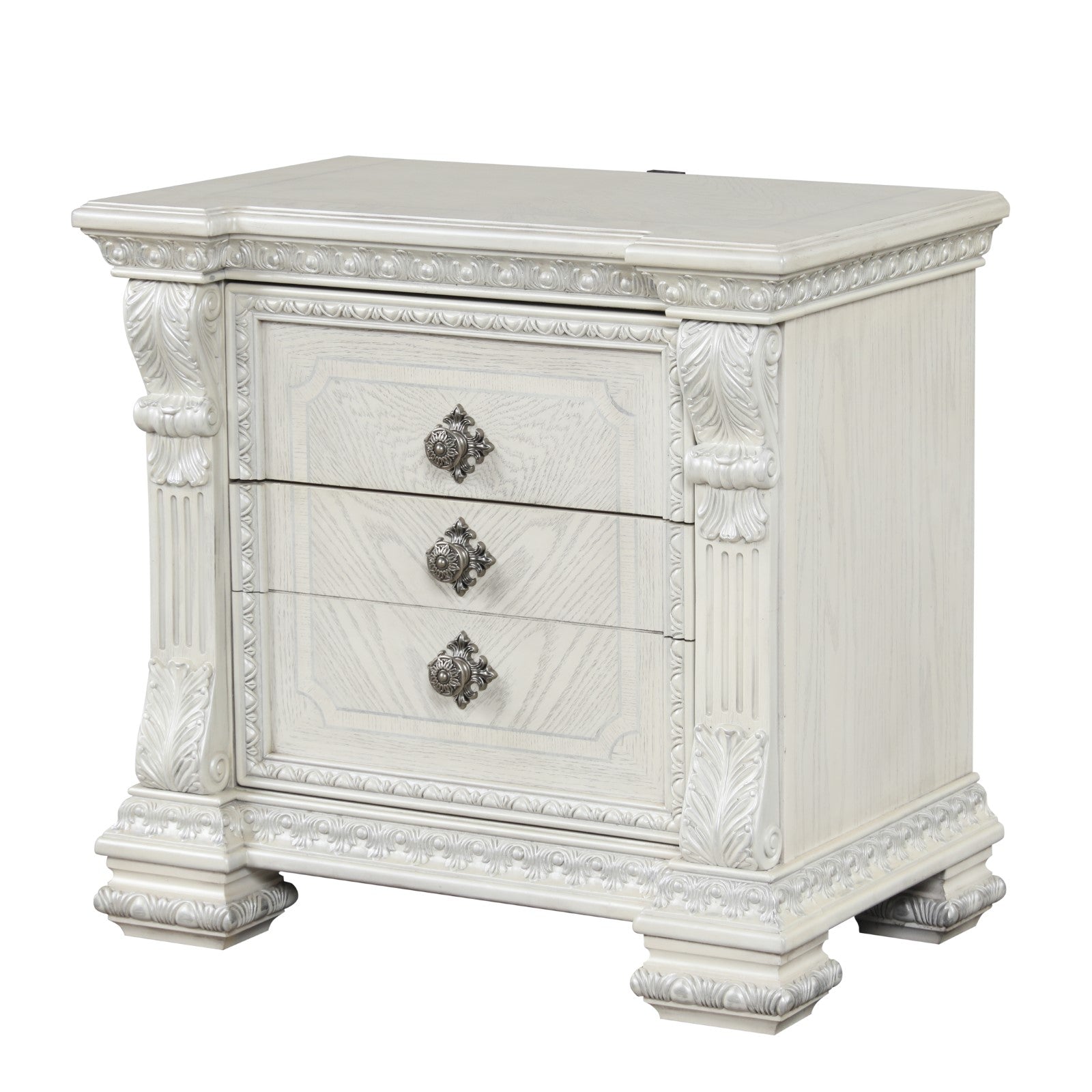 Promenade Wire Brushed White Nightstand
