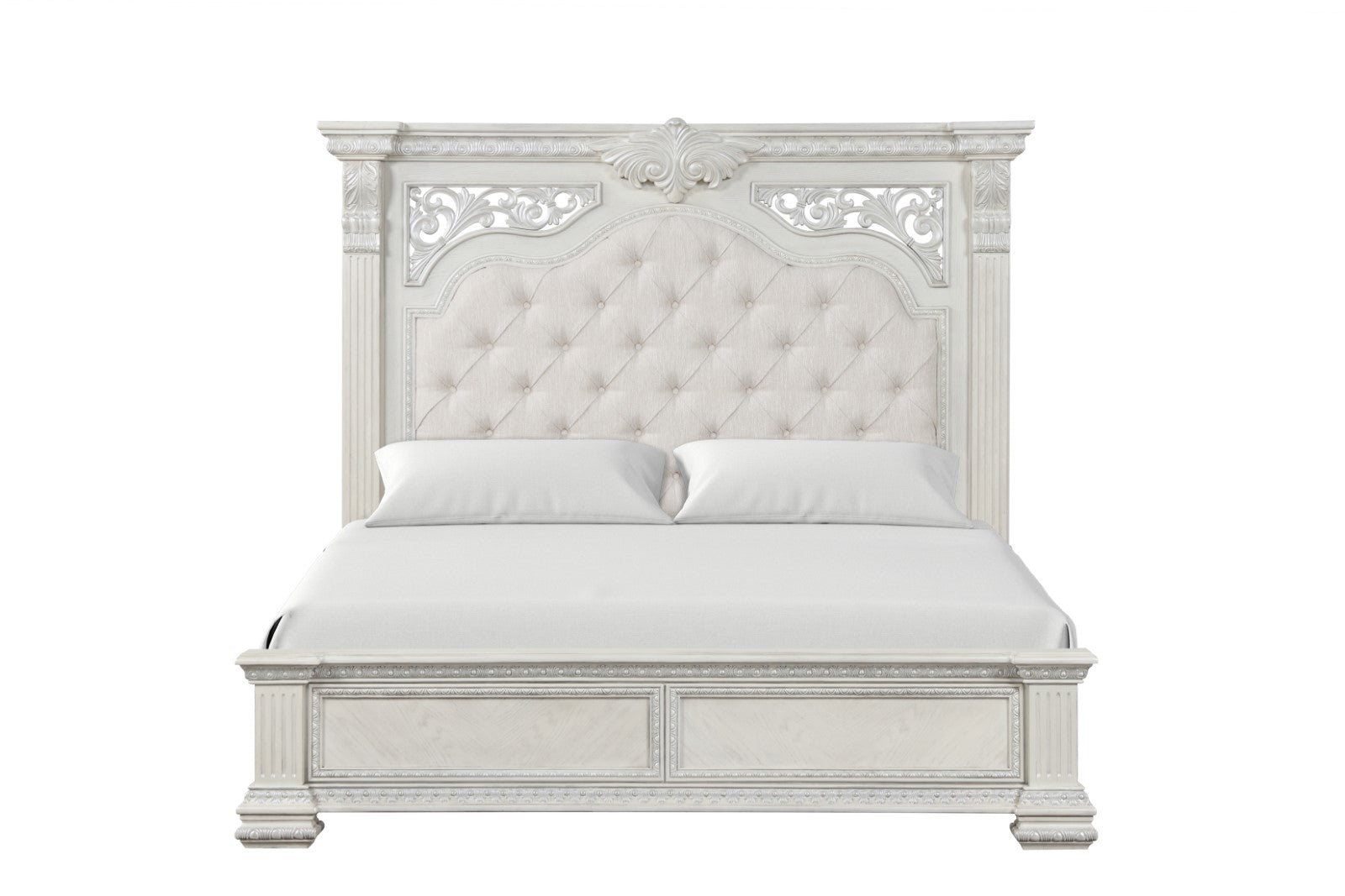 Promenade Wire Brushed White Queen 4 Piece Bedroom Set
