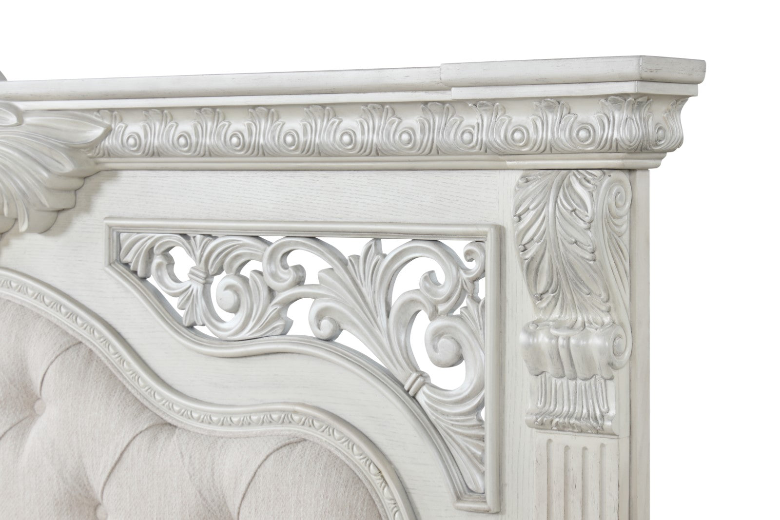 Promenade Wire Brushed White Queen 5 Piece Bedroom Set w/2 Nightstands