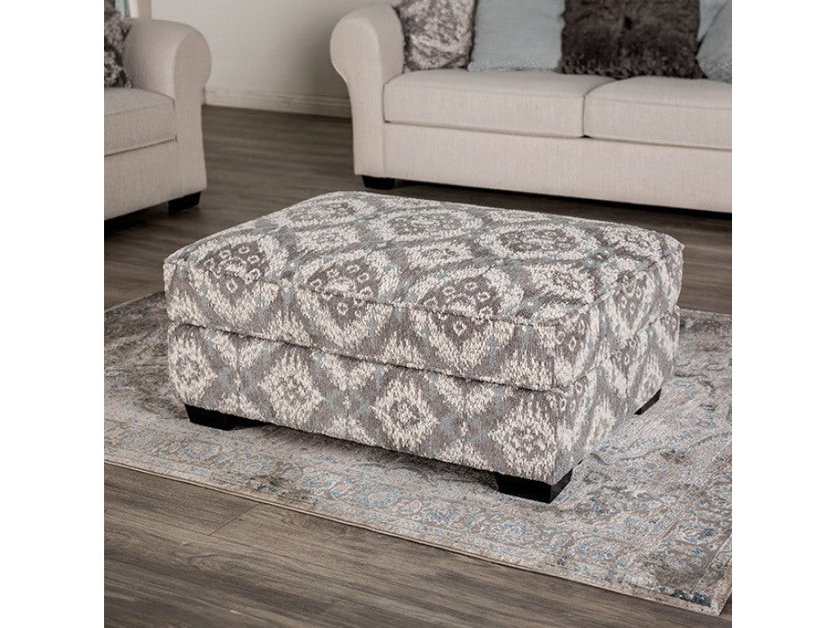 Queensbury White Ottoman