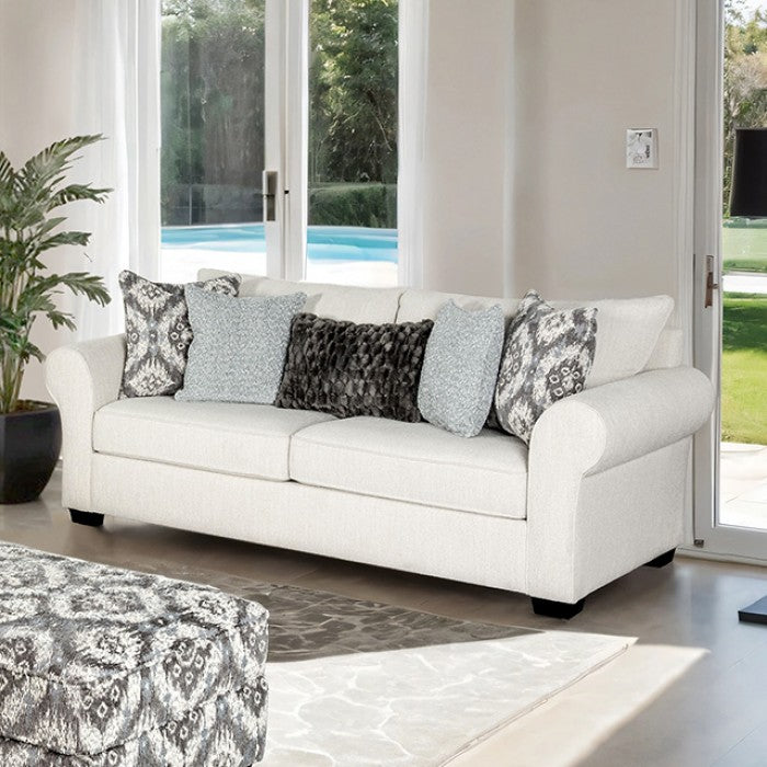 Queensbury White Upholstery Living Room Set