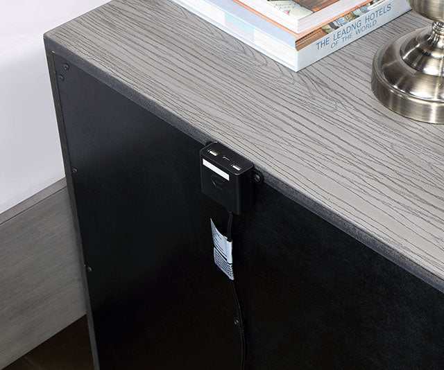 Raiden Gray Nightstand w/ USB