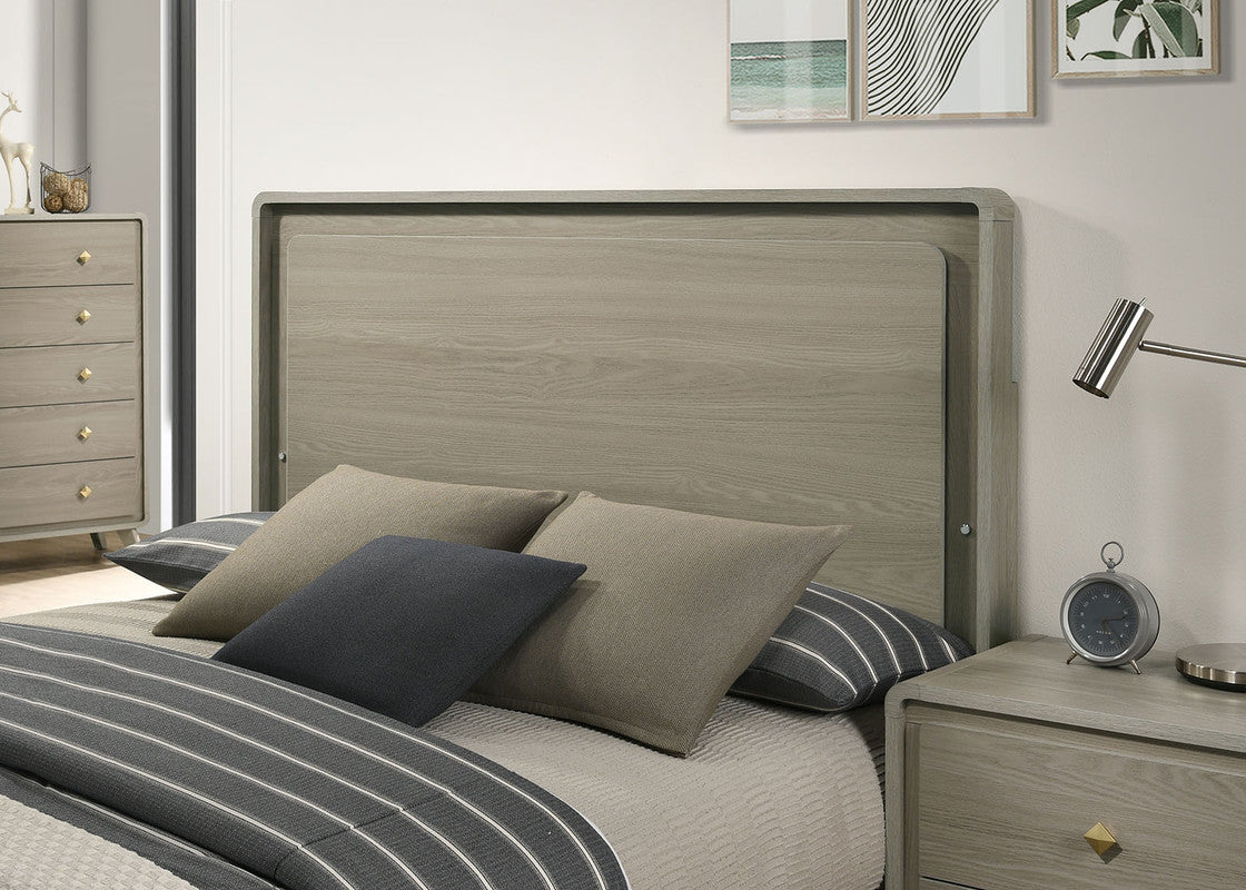 Rainier Gray 5 Pc. Queen Bedroom Set w/ 2NS (Panel HB)