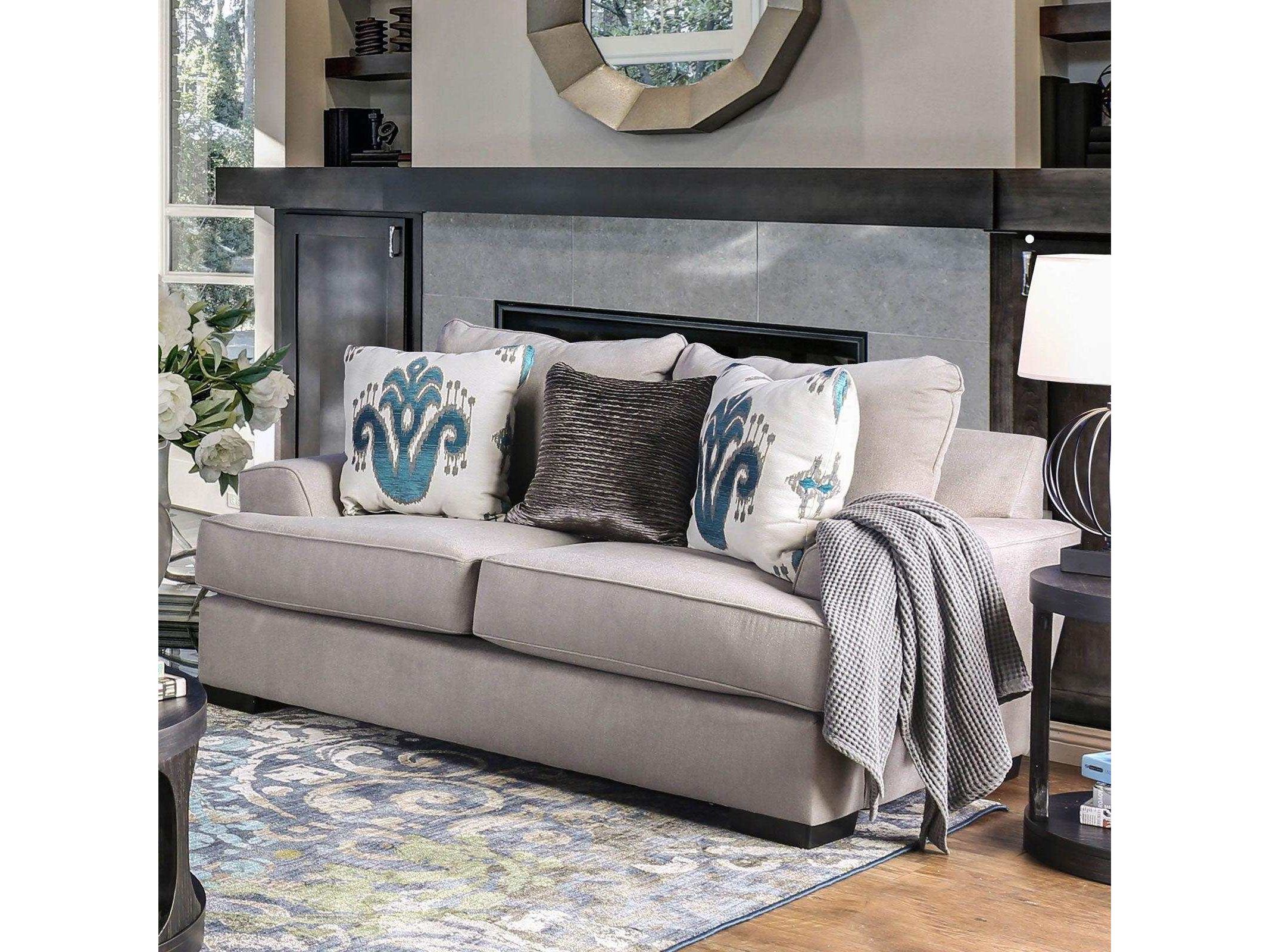 Renesmee Gray & Silver Stationary Loveseat
