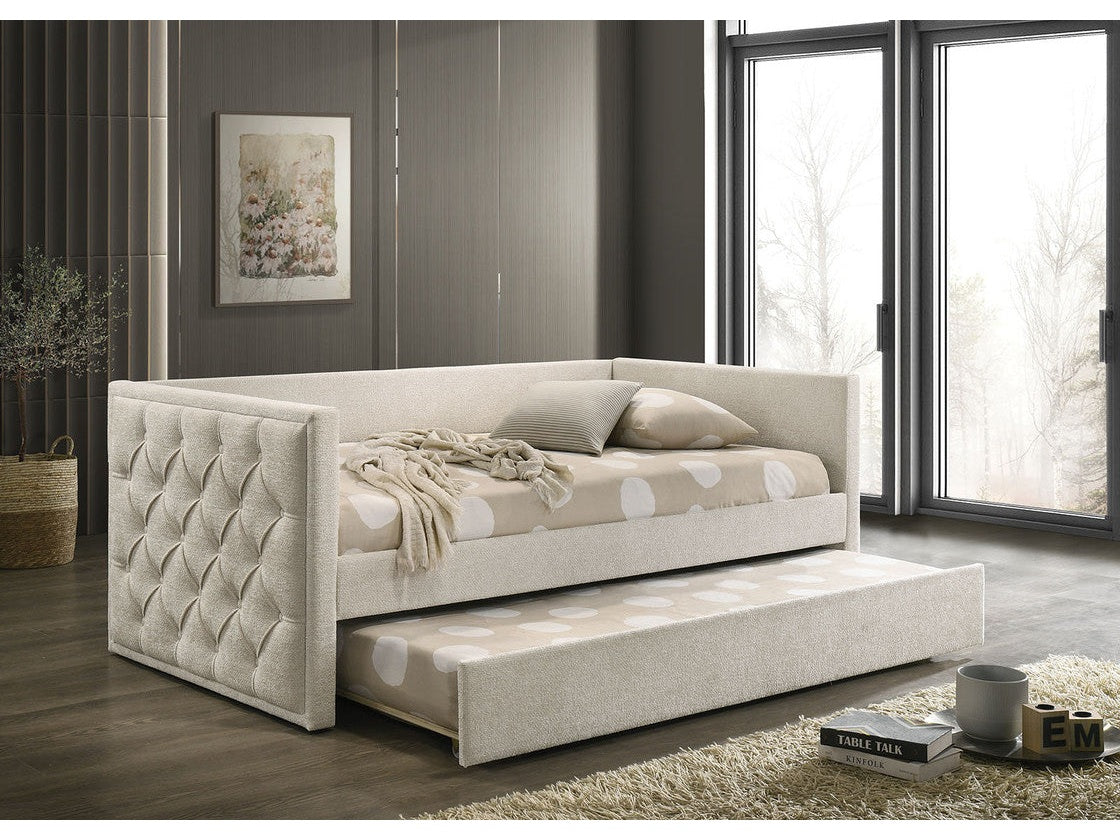 Renzi Beige Twin Daybed w/ Trundle