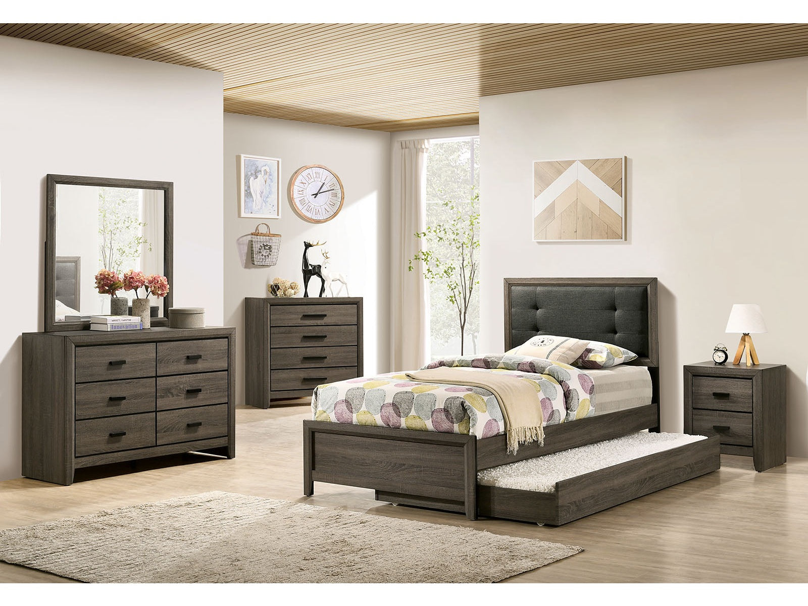 Roanne Gray/Charcoal 4 Pc. Twin Bedroom Set