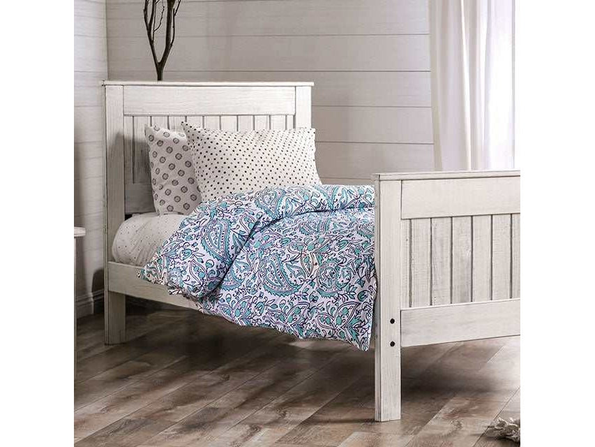 Rockwall Weathered White Twin Bed
