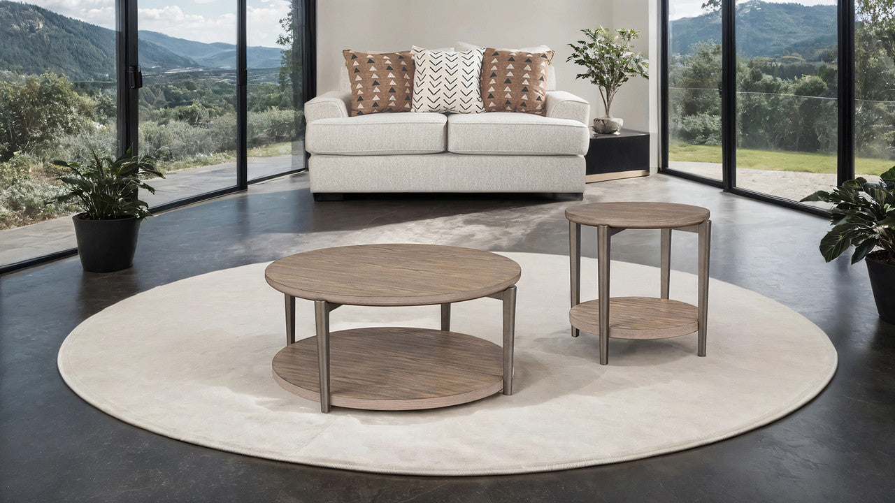Roros Natural Round End Table