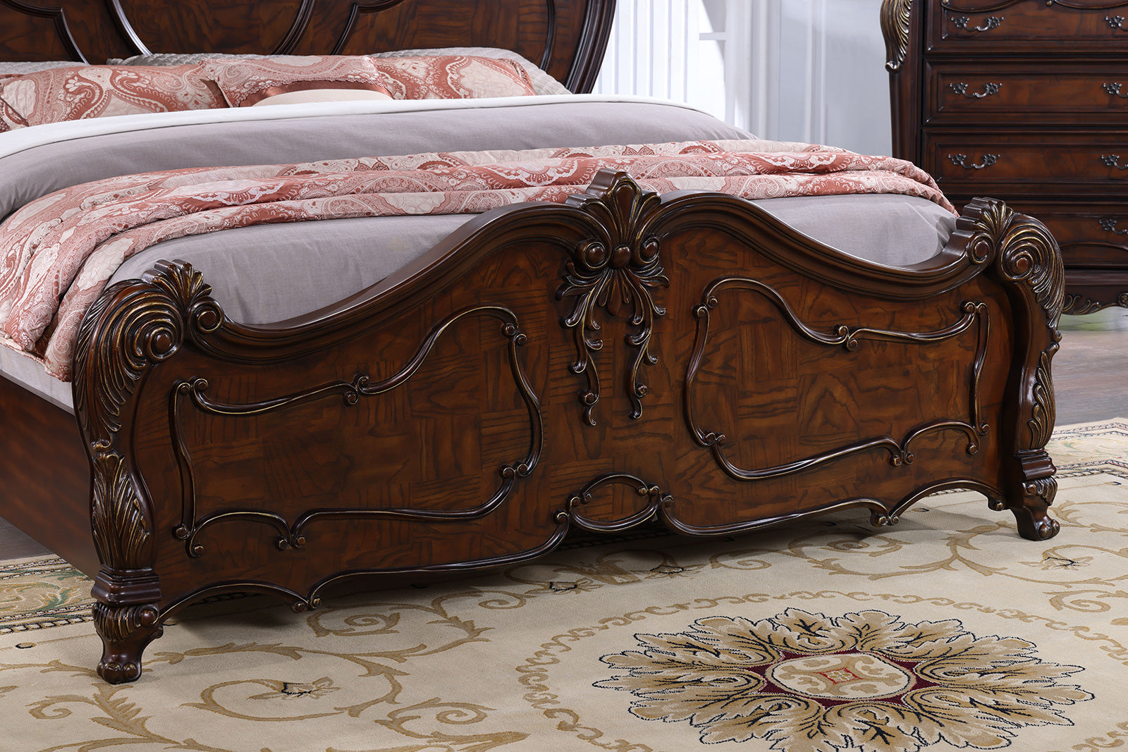 Roselli Dark Cherry Queen Bed